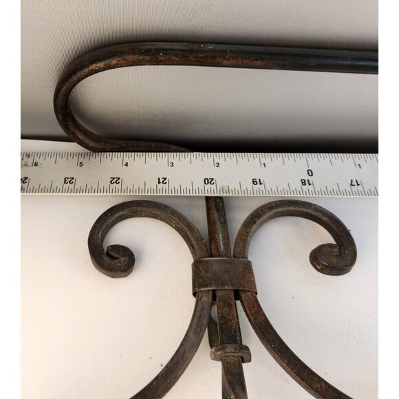 Rustic Metal Towel Bar & Towel Ring Set With Scroll Design For Country Western H - Picture 6 of 10